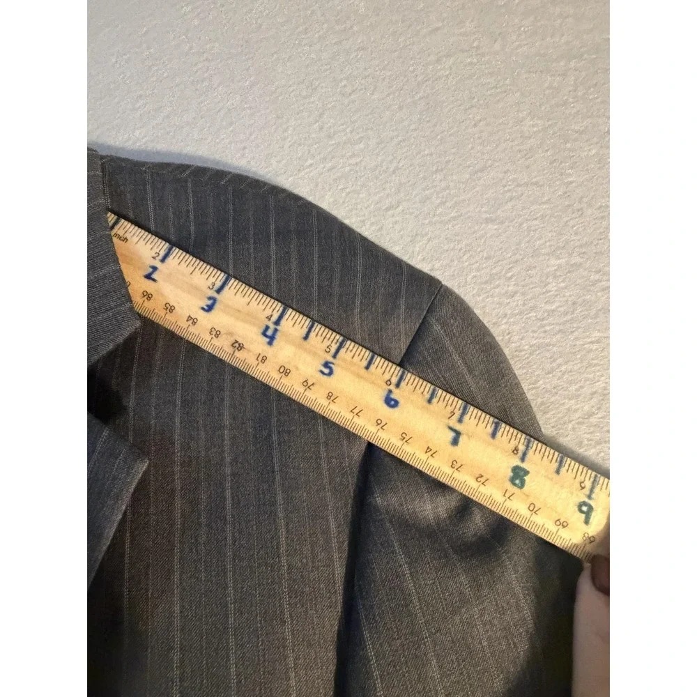 Joseph & Feiss Suit Mens 48L 46x32 Gray Wool Pinstripe 2 Piece Jacket Pants
